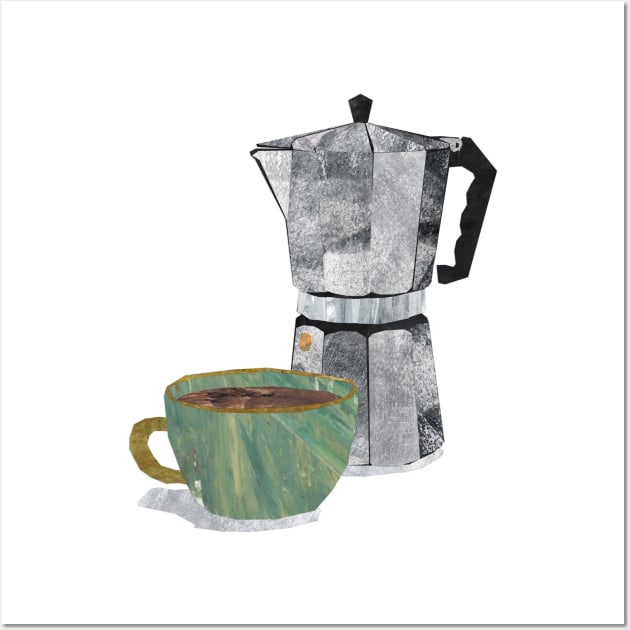 Coffee Combo (moka pot and cup) Wall Art by Babban Gaelg